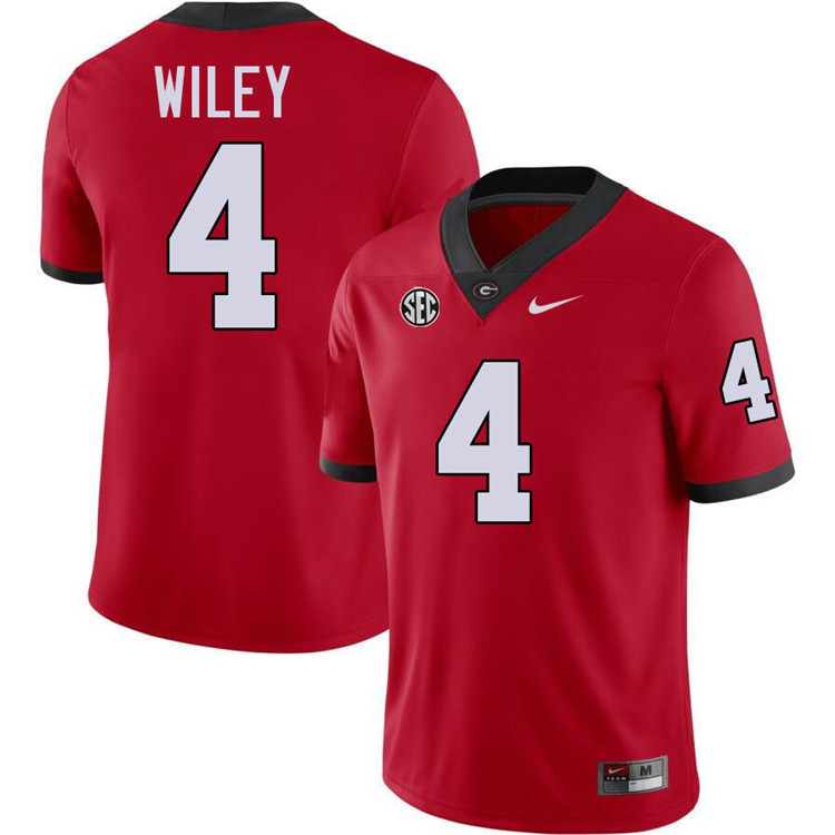 CJ Wiley Georgia Jersey,University Of Georgia Bulldogs Football Jersey,Uniforms,Gears-Red